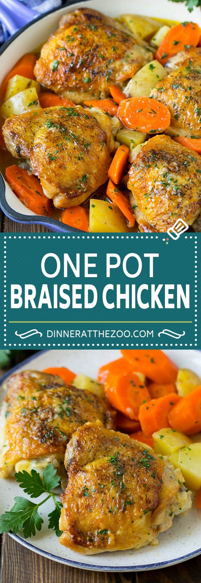 Braised Chicken with Carrots and Potatoes Recipe | One Pot Meal | Chicken with Potatoes #chicken #chickenthighs #onepot #potatoes #carrots #dinner #sraye