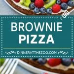 Brownie Pizza Recipe | Fruit Pizza | Dessert Pizza #brownie #pizza #chocolate #fruit #dessert #sraye