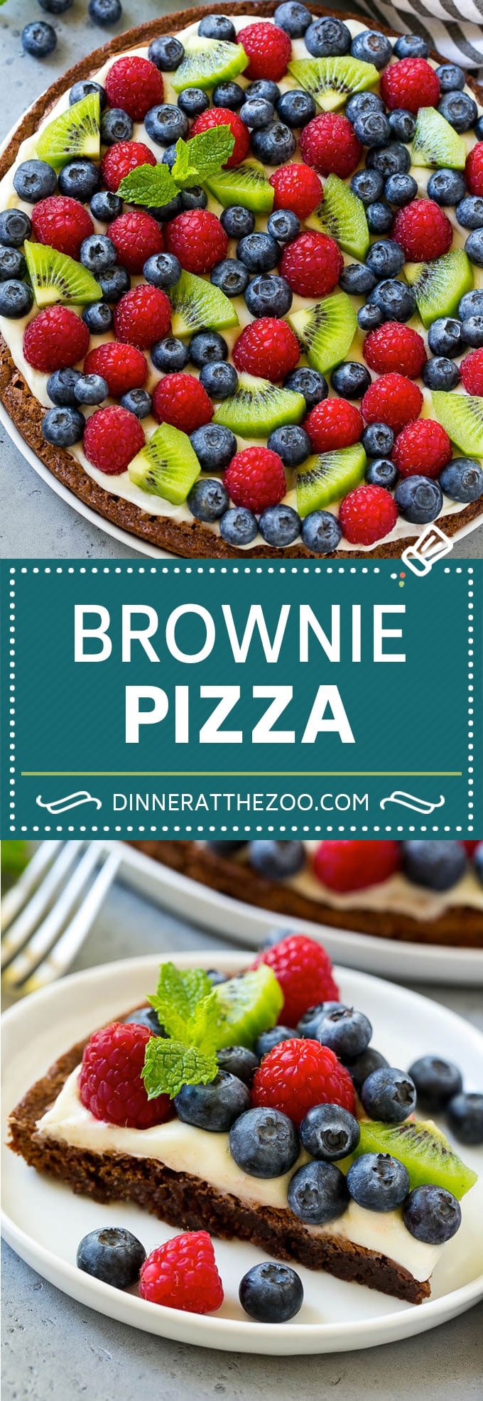 Brownie Pizza Recipe | Fruit Pizza | Dessert Pizza #brownie #pizza #chocolate #fruit #dessert #sraye