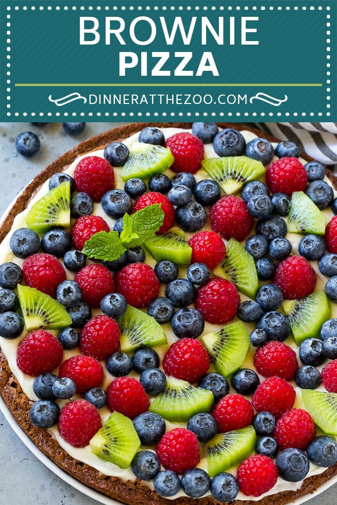 Brownie Pizza Recipe | Fruit Pizza | Dessert Pizza #brownie #pizza #chocolate #fruit #dessert #sraye