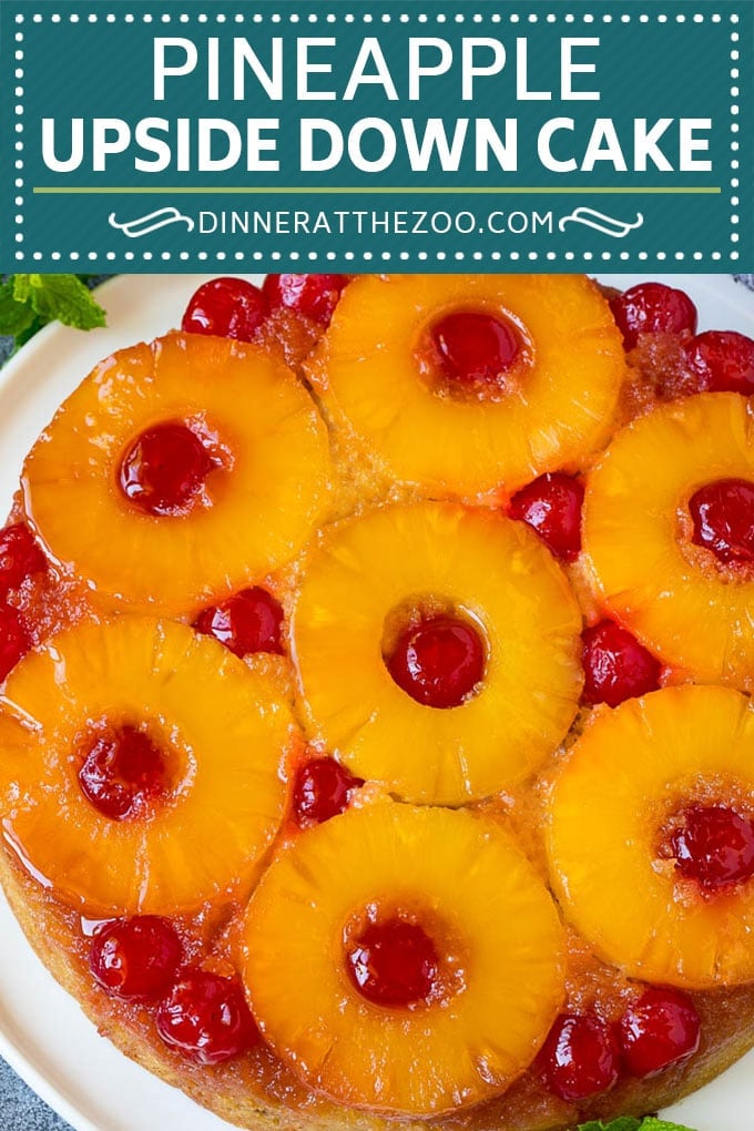 Pineapple Upside Down Cake | Pineapple Cake #cake #pineapple #dessert #cherries #sraye