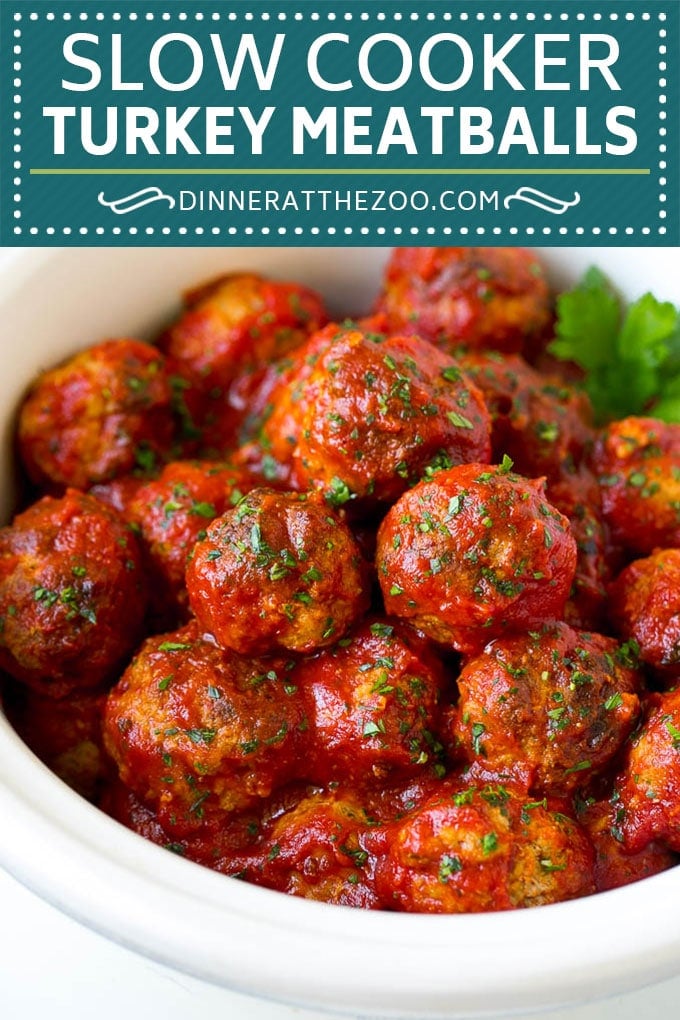 Slow Cooker Turkey Meatballs | Spaghetti and Meatballs #crockpot #slowcooker #turkey #meatballs #dinner #sraye