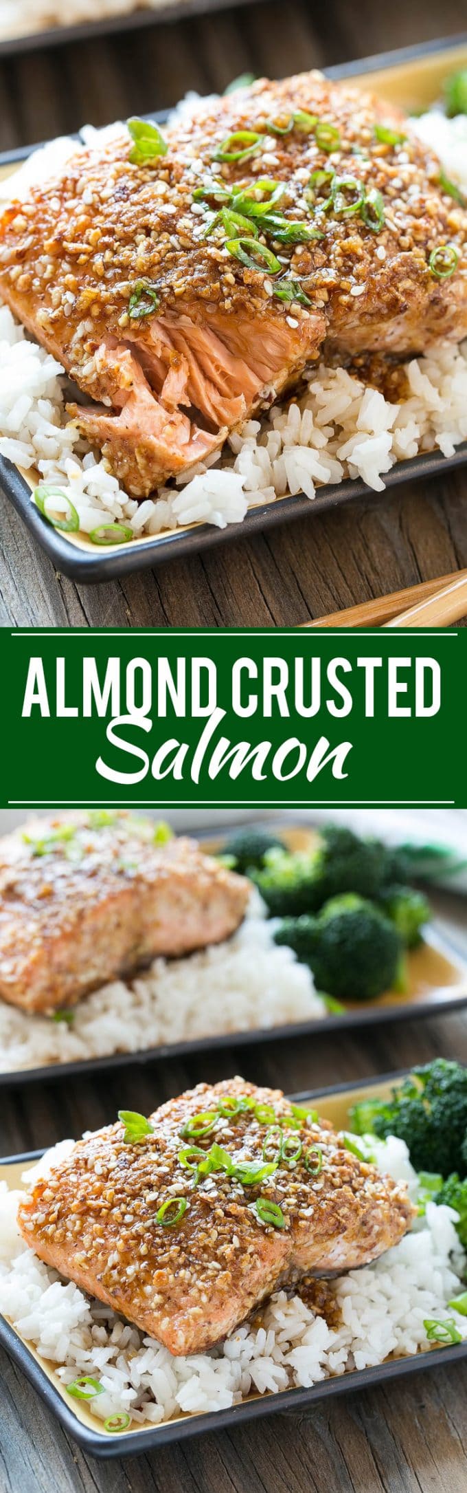 Almond Crusted Salmon | Seared Salmon | Asian Salmon #salmon #fish #seafood #almonds #dinner #sraye