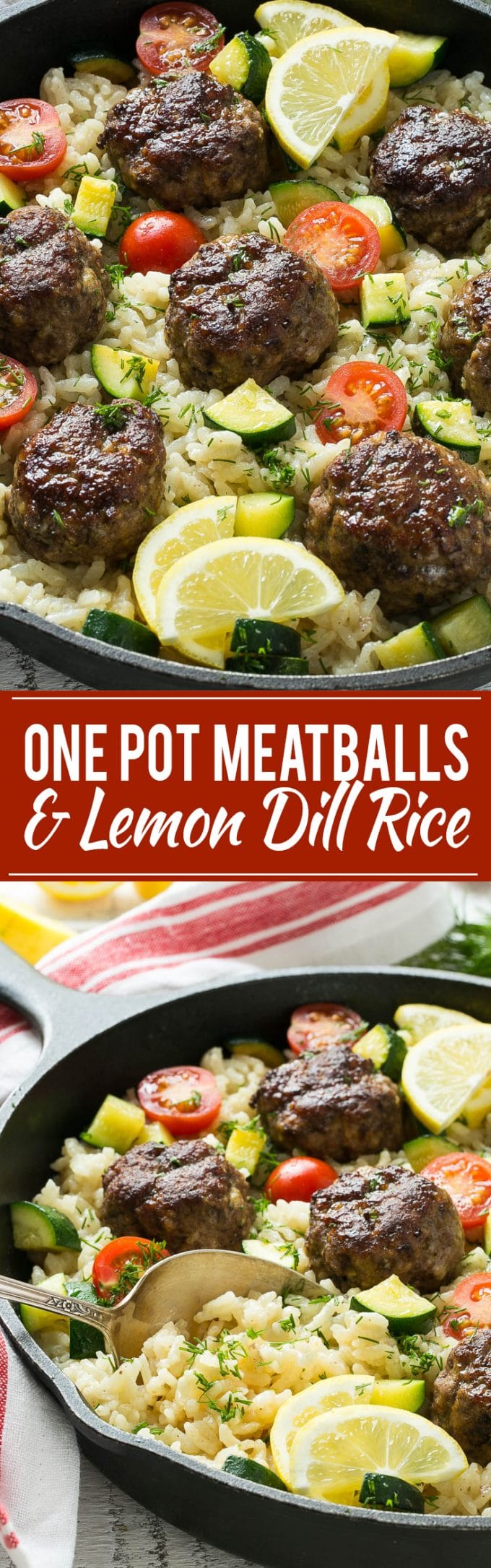One Pot Greek Meatballs with Lemon Dill Rice Recipe | Greek Meatballs | Lemon Dill Rice #greek #meatballs #beef #rice #onepot #dinner #sraye