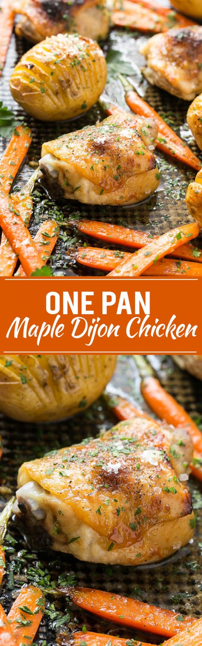 Maple Dijon Chicken with Hasselback Potatoes and Carrots Recipe | Maple Dijon Chicken | Hasselback Potatoes #chicken #maple #potatoes #fall #dinner #onepot #sraye