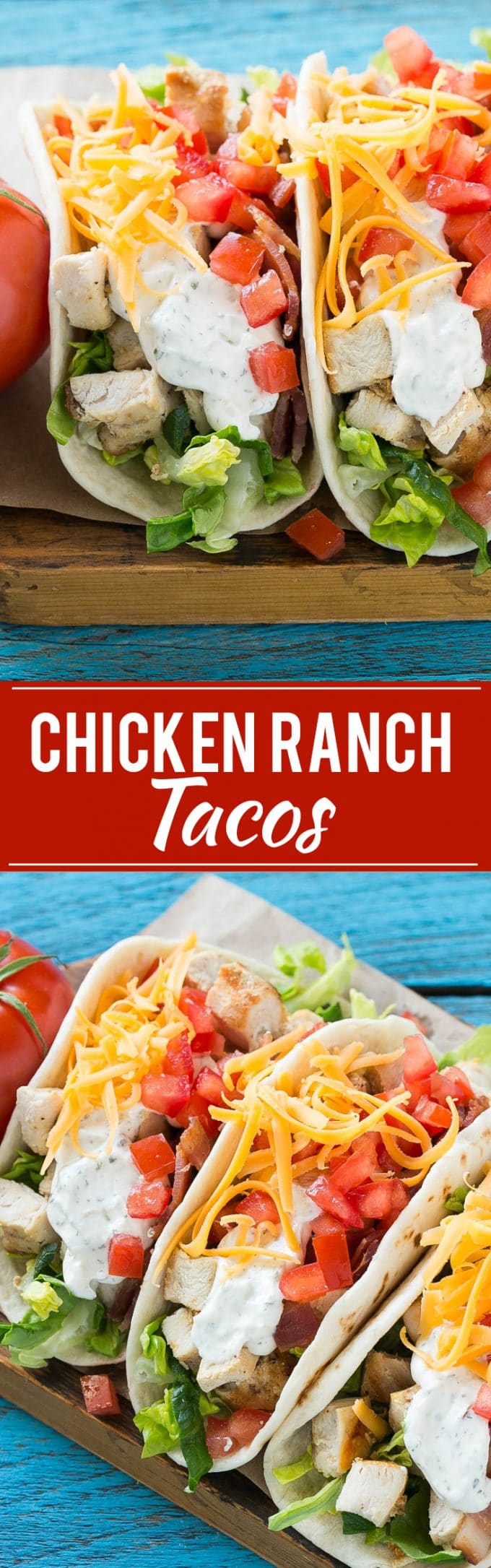 Chicken Ranch Tacos Recipe | Chicken Tacos #chicken #tacos #bacon #dinner #sraye