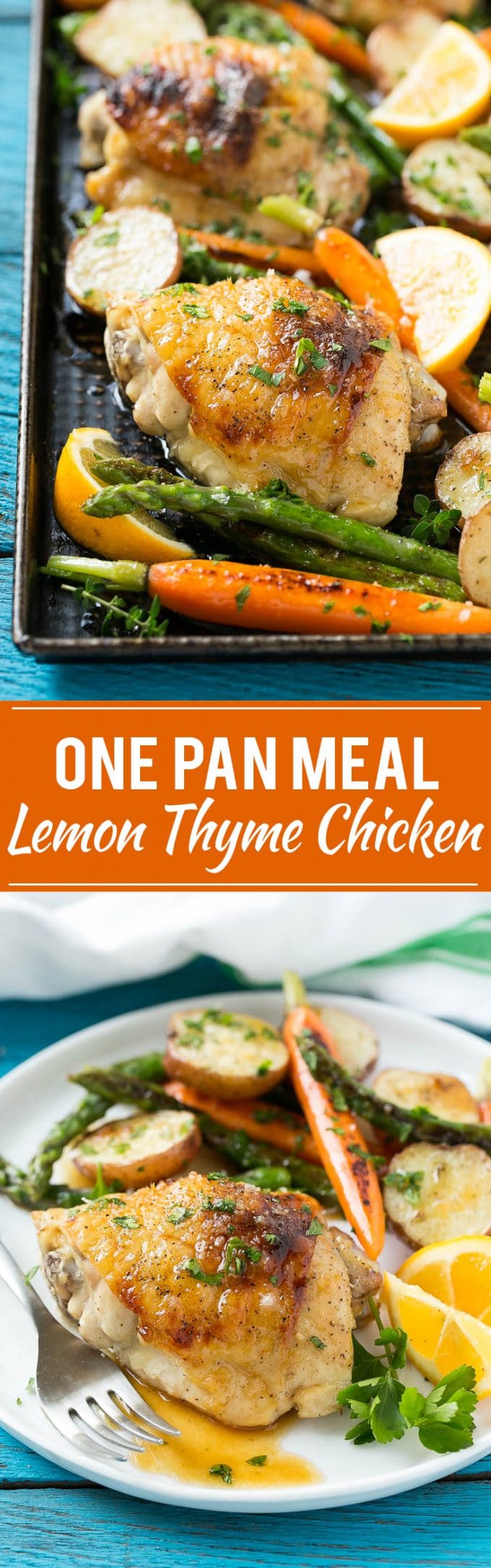 Lemon Thyme Chicken Recipe | Lemon Chicken with Vegetables | Sheet Pan Lemon Chicken #chicken #onepotmeal #carrots #potatoes #asparagus #dinner #sraye