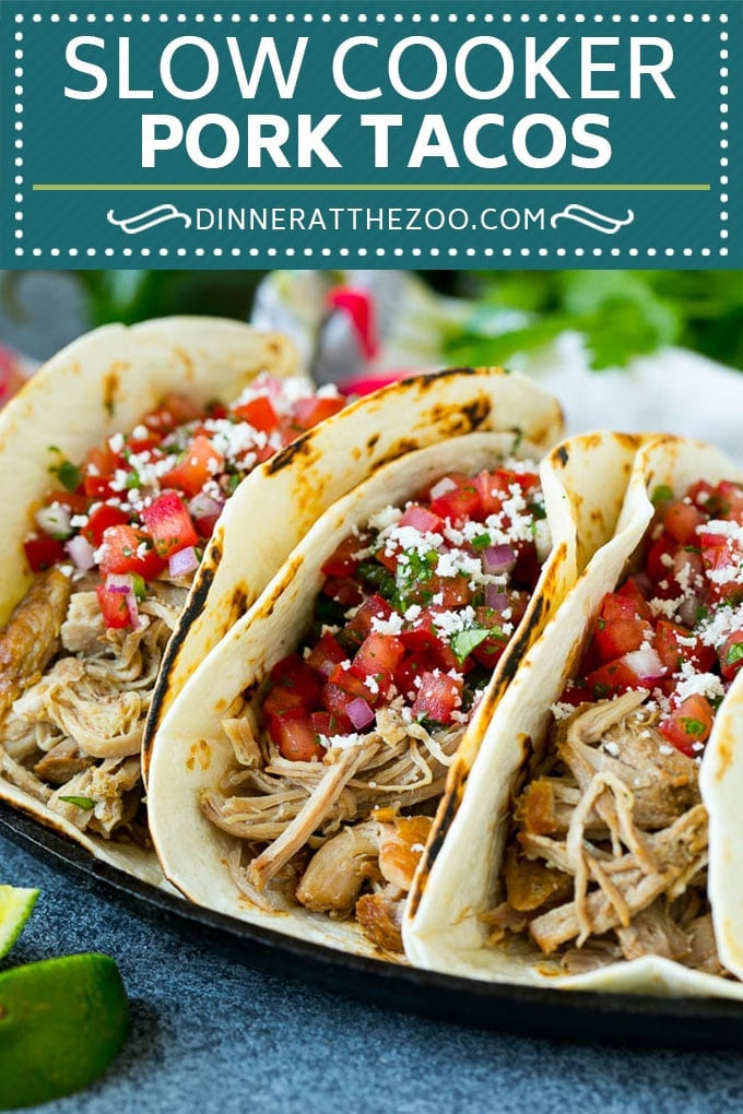 Pork Tacos Recipe | Slow Cooker Tacos #tacos #pork #slowcooker #crockpot #salsa #dinner #sraye
