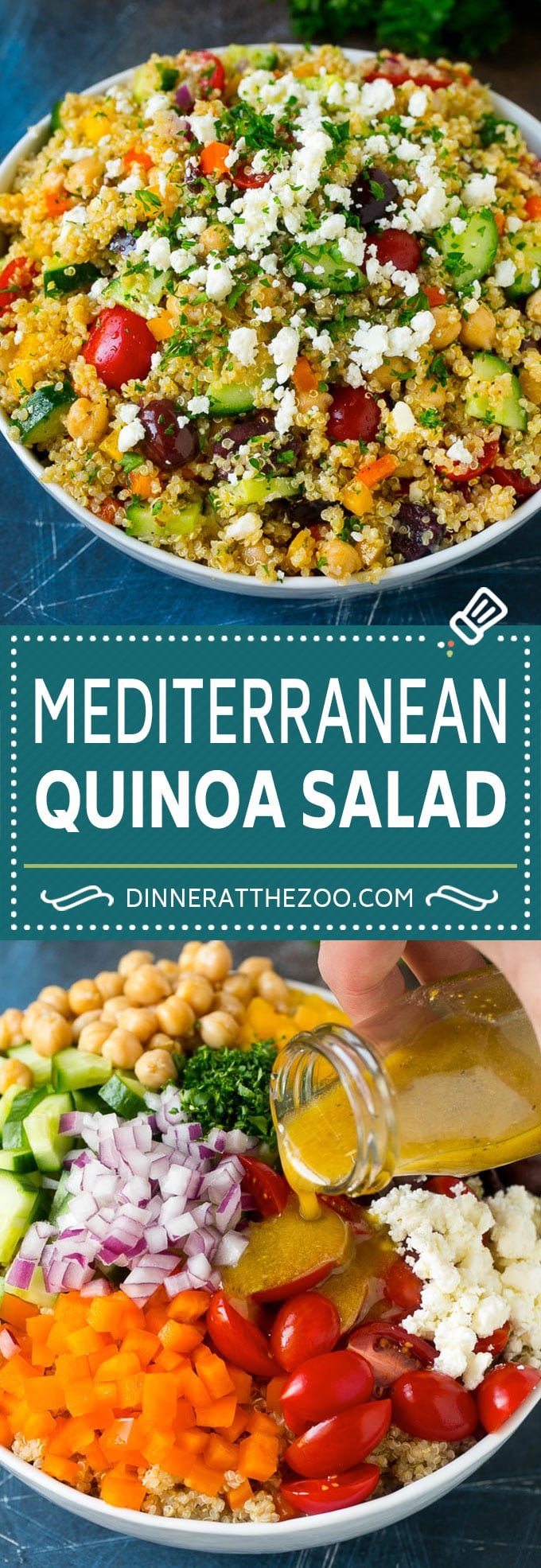 Mediterranean Quinoa Salad Recipe | Healthy Quinoa Salad | Chopped Salad #quinoa #healthy #cleaneating #lunch #dinner #sraye