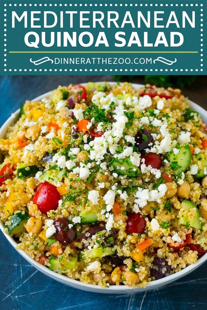 Mediterranean Quinoa Salad Recipe | Healthy Quinoa Salad | Chopped Salad #quinoa #healthy #cleaneating #lunch #dinner #sraye