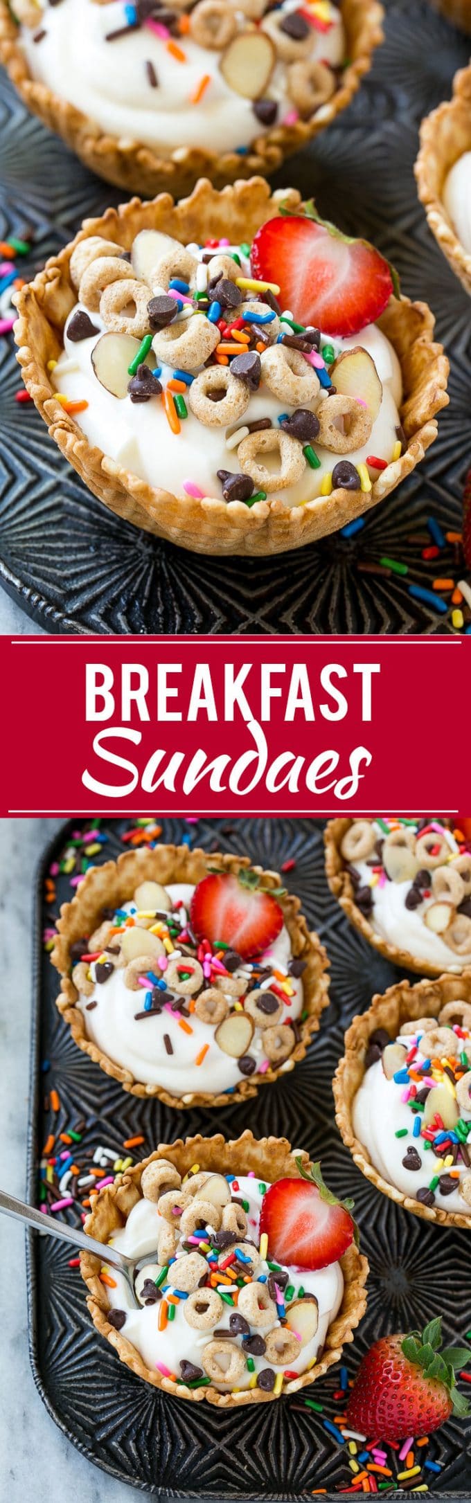 Breakfast Sundaes | Kids Breakfast Idea #breakfast #yogurt #cereal #banana #sraye