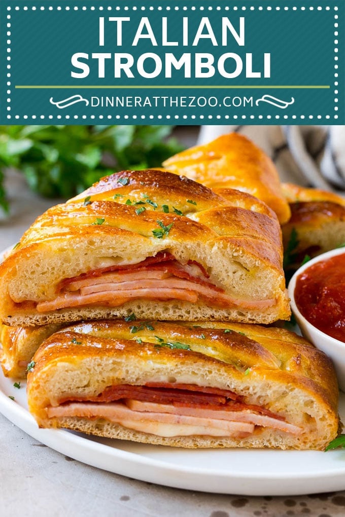 Stromboli Recipe | Italian Stromboli #pepperoni #cheese #ham #dinner #sraye