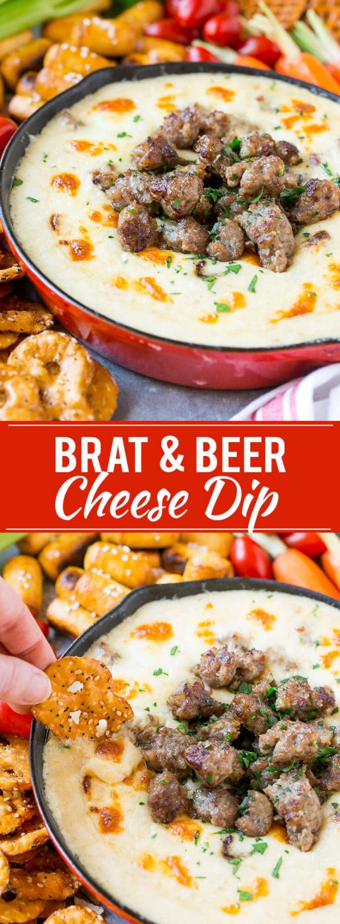 Brat & Beer Cheese Dip Recipe | Beer Cheese Dip | Cheese Dip | Easy Appetizer #beer #cheese #dip #sausage #appetizer #sraye