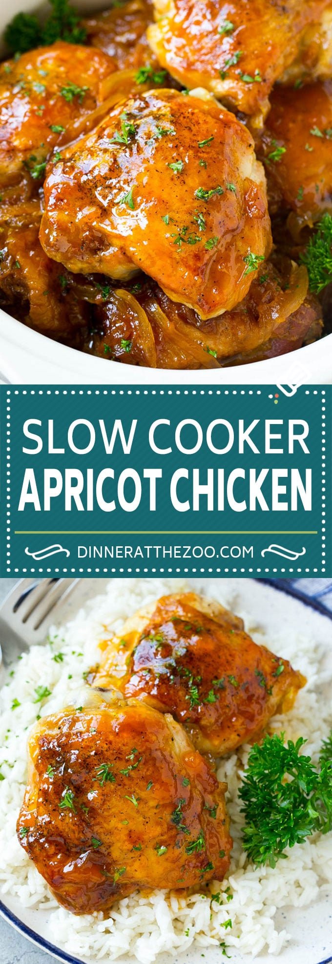 Slow Cooker Apricot Chicken #chicken #apricot #slowcooker #crockpot #dinner #sraye