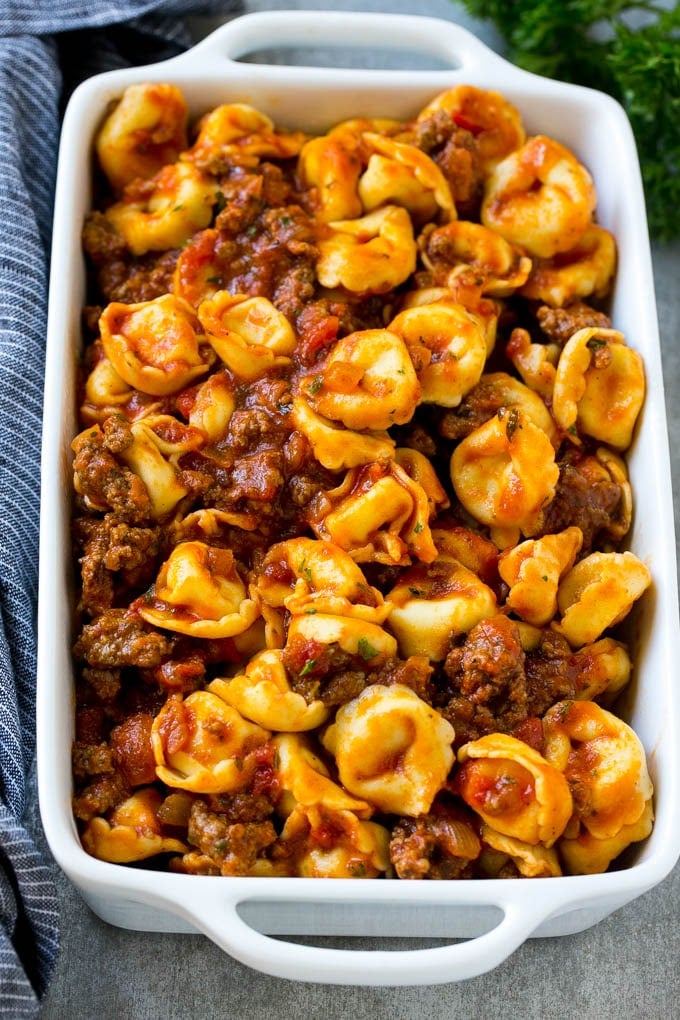 Baked Tortellini with Meat Sauce Recipe | Cheese Tortellini | Tortellini Recipe | Baked Pasta Recipe #tortellini #bakedtortellini #meatsauce #pasta #dinner #sraye A dish of cheese tortellini tossed in meat sauce.