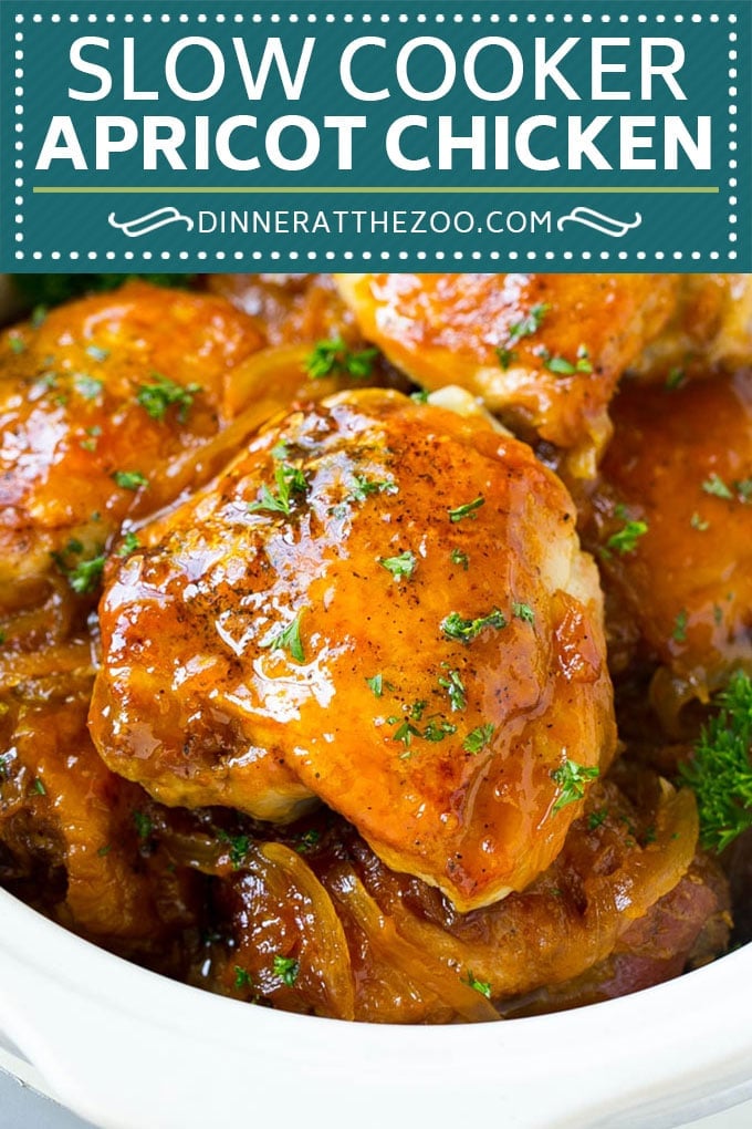Slow Cooker Apricot Chicken #chicken #apricot #slowcooker #crockpot #dinner #sraye