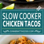 Slow Cooker Chicken Tacos Recipe | Crock Pot Chicken Tacos #tacos #chicken #slowcooker #crockpot #tacotuesday #dinner #sraye