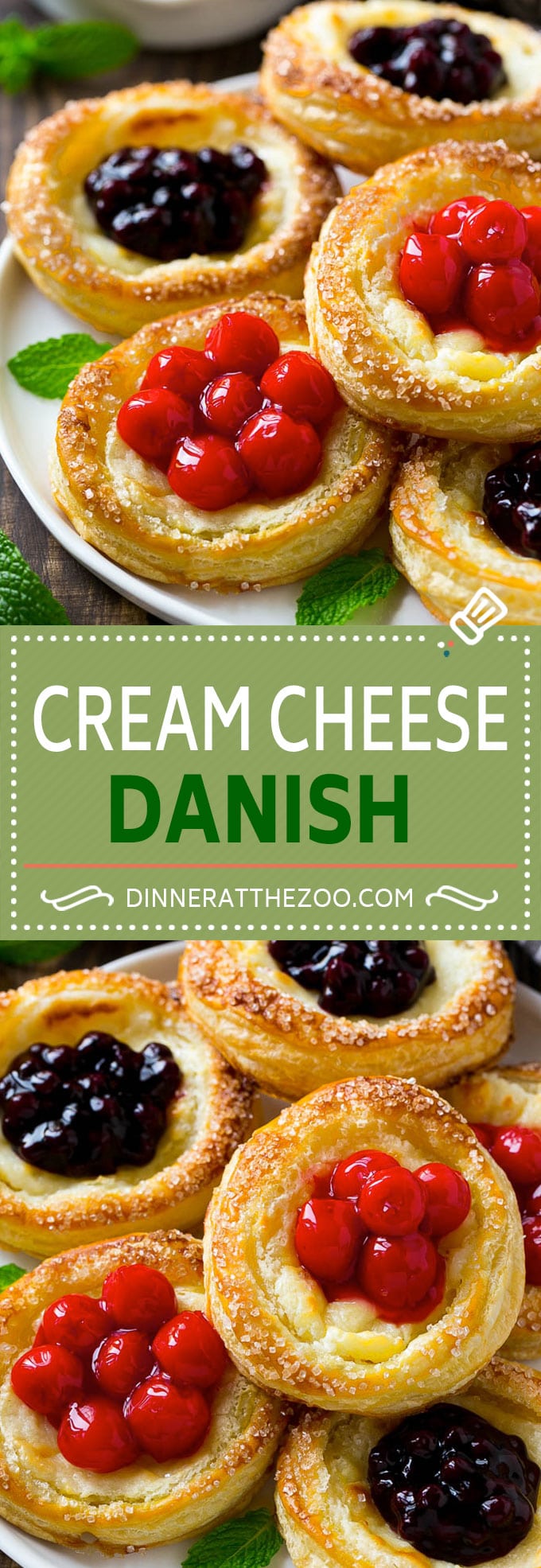 Cream Cheese Danish Recipe | Cream Cheese and Fruit Danish | Cream Cheese and Cherry Danish | Breakfast Pastries #danish #pastry #breakfast #brunch #sraye