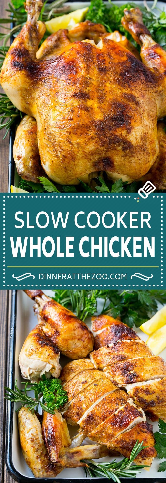 Slow Cooker Whole Chicken | Slow Cooker Rotisserie Chicken | Crock Pot Roasted Chicken | Crock Pot Whole Chicken #chicken #slowcooker #crockpot #glutenfree #dinner #sraye