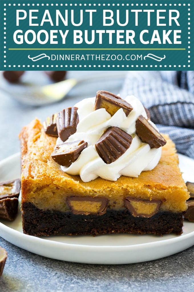 Peanut Butter Chocolate Gooey Butter Cake Recipe | Gooey Butter Cake | Peanut Butter Cake | Chocolate Peanut Butter Cake #cake #butter #peanutbutter #chocolate #dessert #sraye