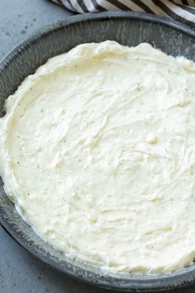 BLT Dip Recipe | Bacon Dip Recipe | Ranch Dip #dip #ranch #bacon #lettuce #tomato #appetizer #sraye A layer of cream cheese and sour cream mixed with ranch seasoning.