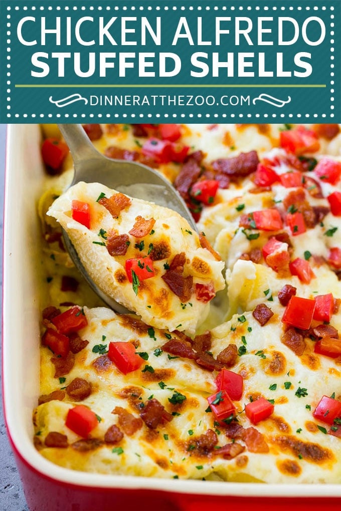 Chicken Alfredo Stuffed Shells Recipe | Stuffed Shells | Chicken Stuffed Shells | Baked Pasta #stuffedshells #alfredo #chicken #pasta #cheese #dinner #sraye