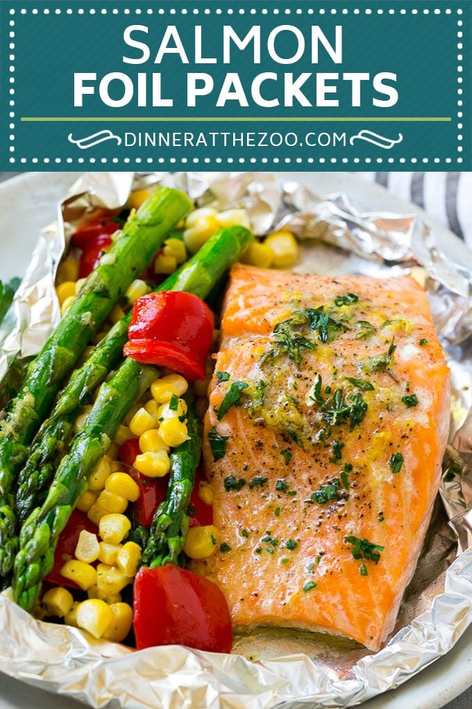 Salmon Foil Packets Recipe | Grilled Salmon | Salmon and Vegetables #salmon #grilling #asparagus #corn #dinner #sraye