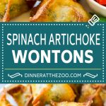 Spinach Artichoke Wontons Recipe | Fried Wontons | Wonton Appetizer #wontons #appetizer #snack #artichoke #spinach #sraye