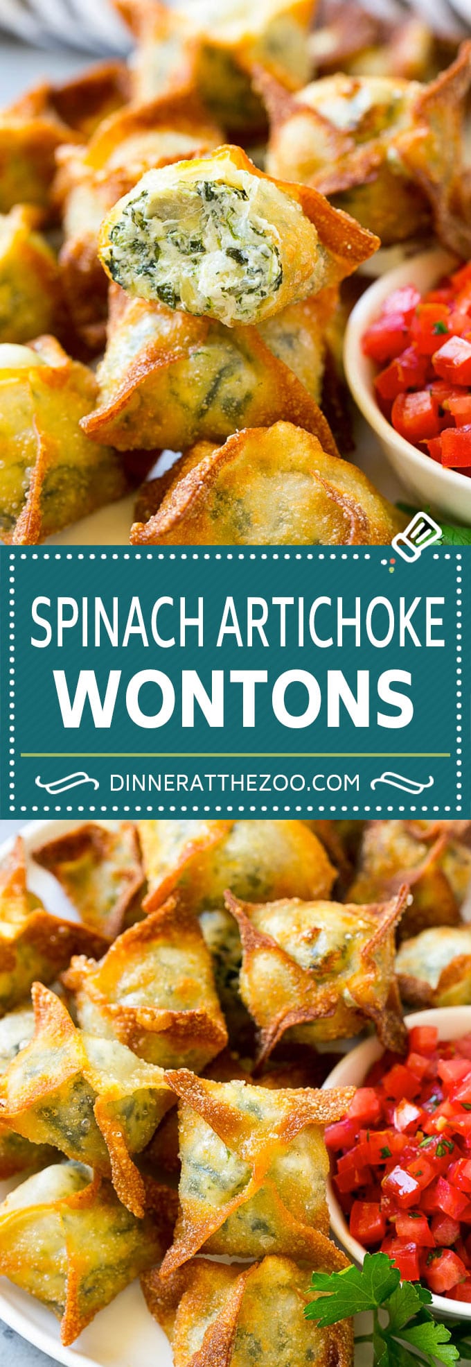 Spinach Artichoke Wontons Recipe | Fried Wontons | Wonton Appetizer #wontons #appetizer #snack #artichoke #spinach #sraye