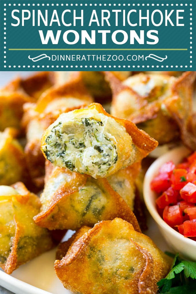 Spinach Artichoke Wontons Recipe | Fried Wontons | Wonton Appetizer #wontons #appetizer #snack #artichoke #spinach #sraye