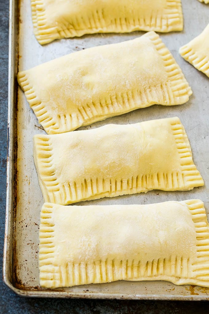 Fried Apple Pies Recipe | McDonald's Copycat Recipe | Apple Pie | Apple Hand Pies #pie #apples #applepie #dessert #snack #sraye Puff pastry apple hand pies ready to go into the fryer.