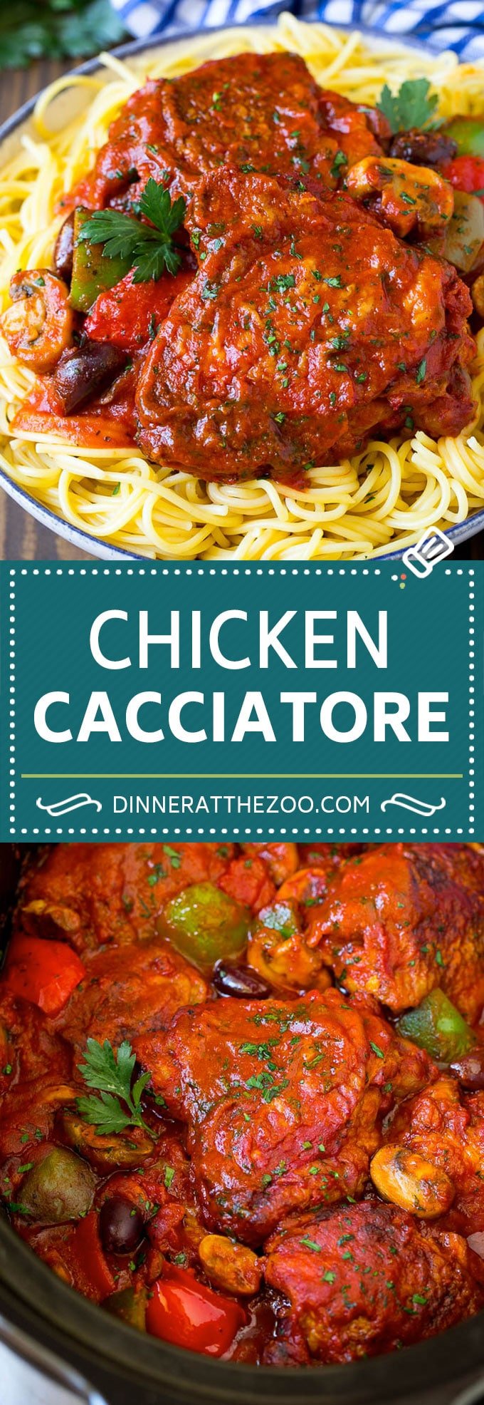 Slow Cooker Chicken Cacciatore Recipe | Italian Chicken #chicken #crockpot #slowcooker #dinner #italianfood #peppers #sraye