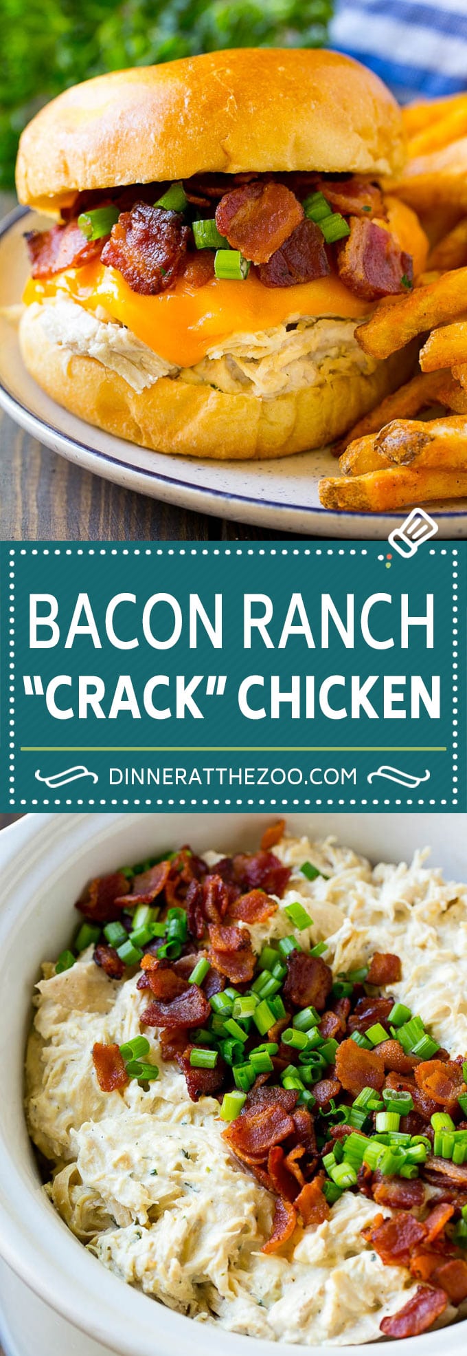 Crack Chicken Recipe | Bacon Ranch Chicken | Slow Cooker Chicken #chicken #ranch #bacon #cheese #slowcooker #crockpot #lowcarb #keto #dinner #sraye
