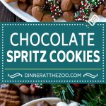 Chocolate Spritz Cookies | Christmas Cookies | Spritz Cookies #christmas #cookies #chocolate #sprinkles #baking #dessert #sraye