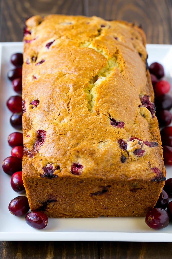 Cranberry Bread Recipe | Cranberry Loaf | Cranberry Orange Bread #cranberry #bread #baking #dessert #fall #sraye A baked loaf of fresh cranberry bread.
