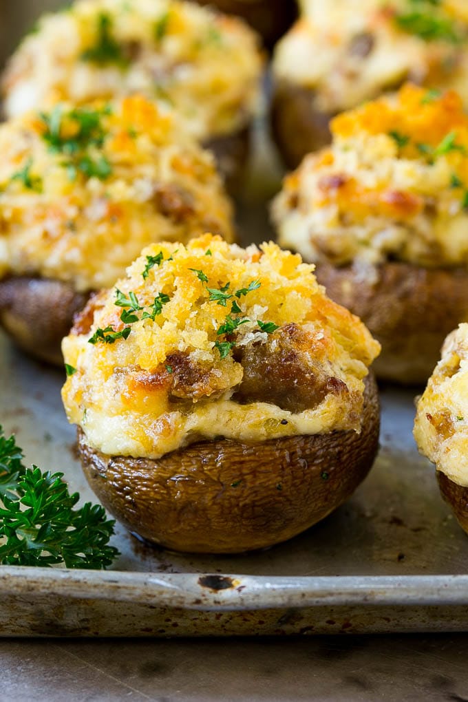 Sausage Stuffed Mushrooms Recipe | Stuffed Mushrooms | Mushroom Appetizer #mushrooms #sausage #appetizer #lowcarb #keto #sraye Sausage stuffed mushrooms filled with Italian sausage and three types of cheese.