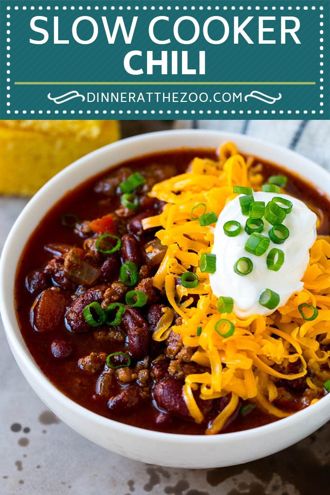 Slow Cooker Chili Recipe | Crock Pot Chili | Beef Chili | Beef and Bean Chili #chili #soup #beef #slowcooker #crockpot #dinner #sraye