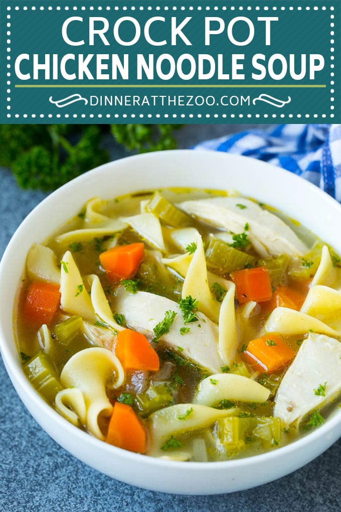 Crock Pot Chicken Noodle Soup Recipe | Slow Cooker Chicken Noodle Soup | Chicken Soup #soup #chicken #noodles #dinner #slowcooker #crockpot #sraye