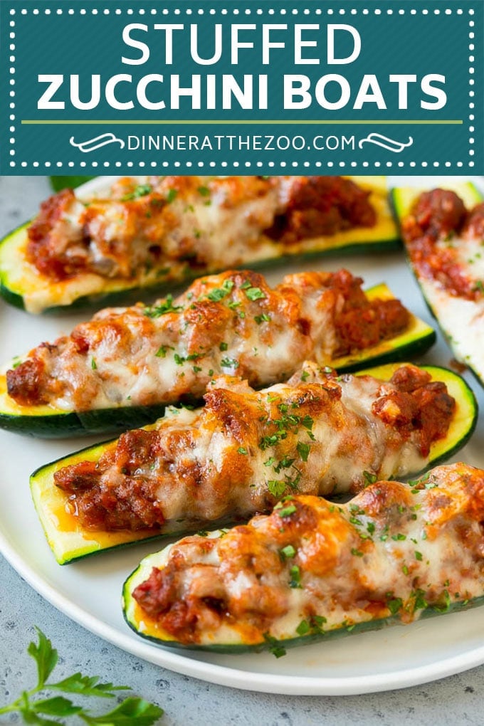 Stuffed Zucchini Boats Recipe | Baked Zucchini | Low Carb Zucchini #dinner #lowcarb #keto #zucchini #sausage #sraye