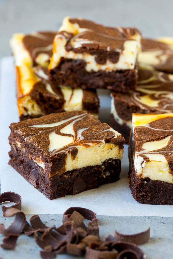 Cheesecake Brownies Recipe | Cream Cheese Brownies | Homemade Brownies #brownies #cheesecake #chocolate #dessert #sraye Marbled cheesecake brownies with chocolate and cream cheese.