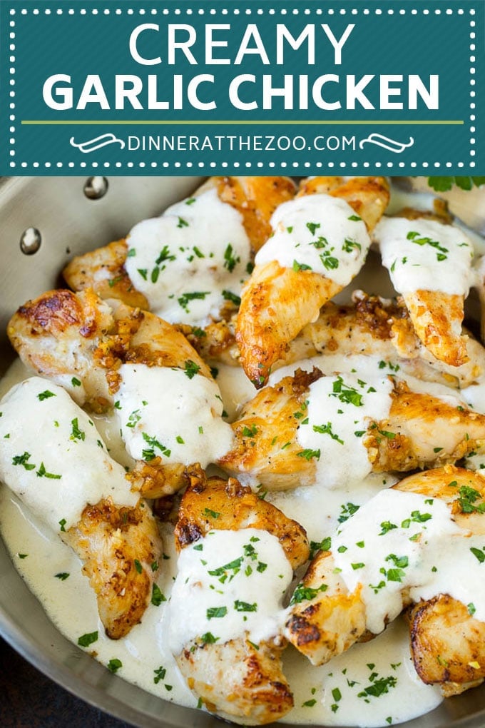Creamy Garlic Chicken Recipe | Chicken Breast Tenders | Sauteed Chicken #chicken #garlic #parmesan #dinner #glutenfree #keto #lowcarb #sraye