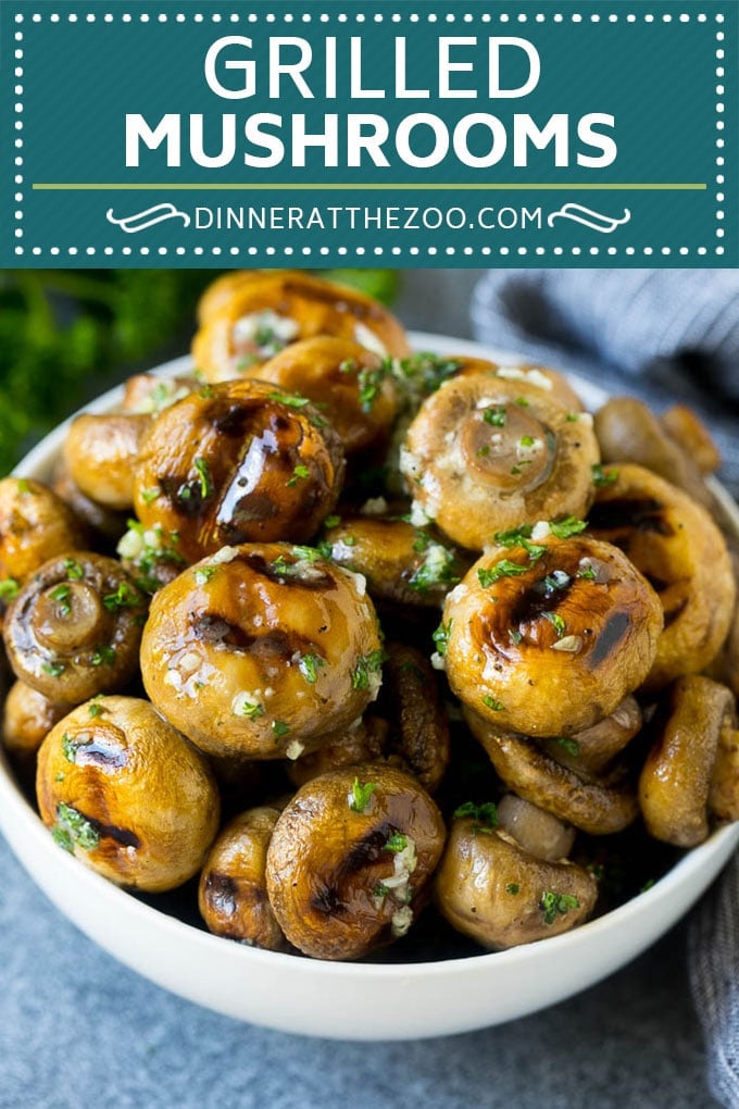 Grilled Mushrooms Recipe | Mushroom Kabobs | Mushroom Side Dish #mushroom #grilling #garlic #keto #lowcarb #sraye