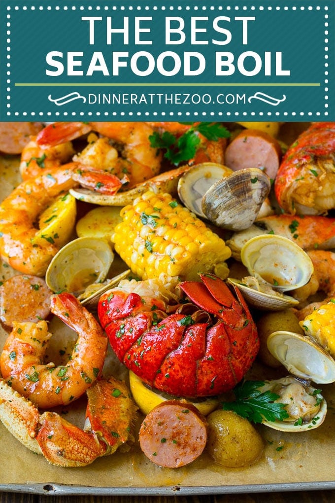 Seafood Boil Recipe | Shrimp Boil #lobster #shrimp #clams #crab #sausage #corn #potatoes #dinner #sraye