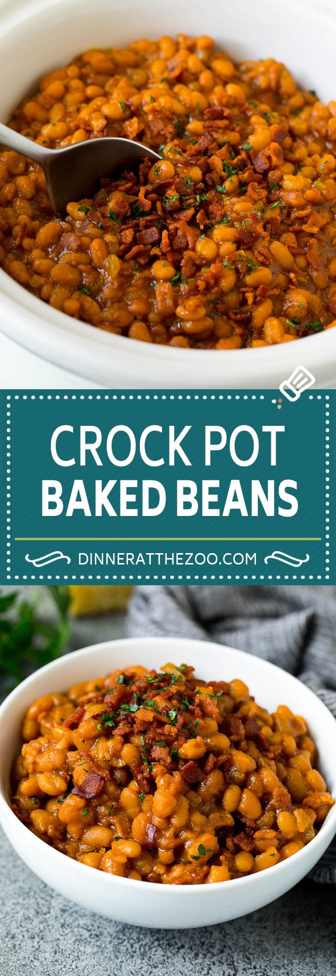 Crock Pot Baked Beans | Slow Cooker Baked Beans #beans #bacon #slowcooker #crockpot #sraye