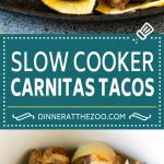 Slow Cooker Carnitas Tacos Recipe | Pork Tacos #tacos #pork #dinner #slowcooker #crockpot #sraye