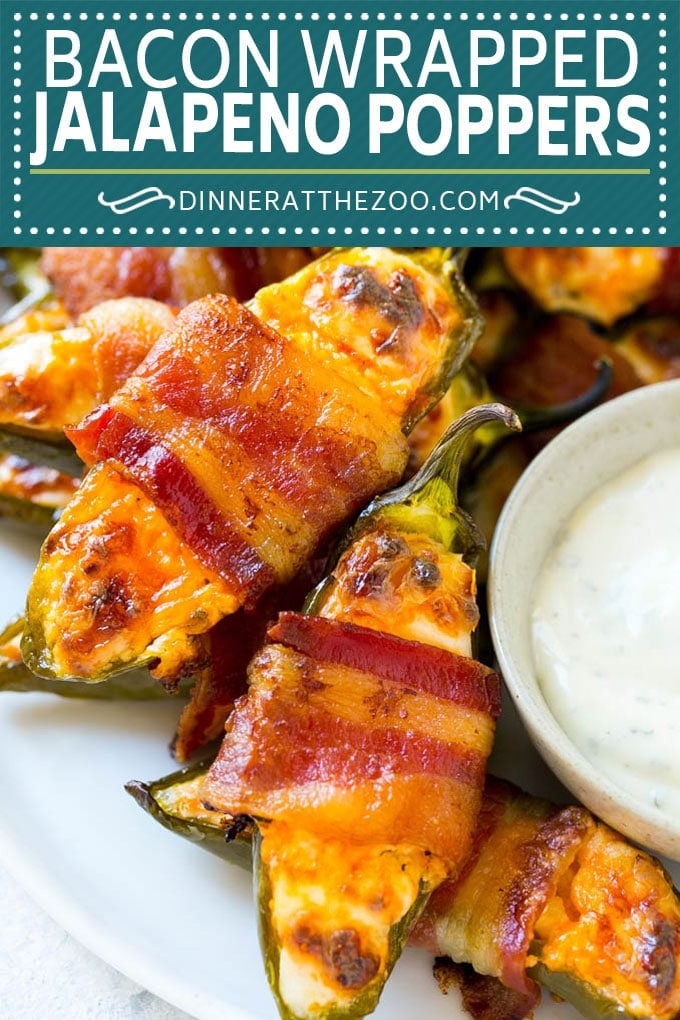 Bacon Wrapped Jalapeno Poppers Recipe | Baked Jalapeno Poppers | Bacon Appetizer #bacon #jalapenos #poppers #appetizer #snack #lowcarb #keto #sraye