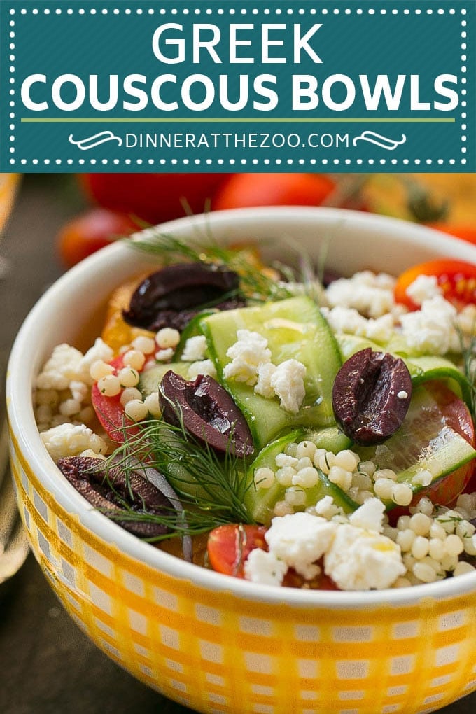 Greek Couscous Bowls #couscous #lunch #sraye