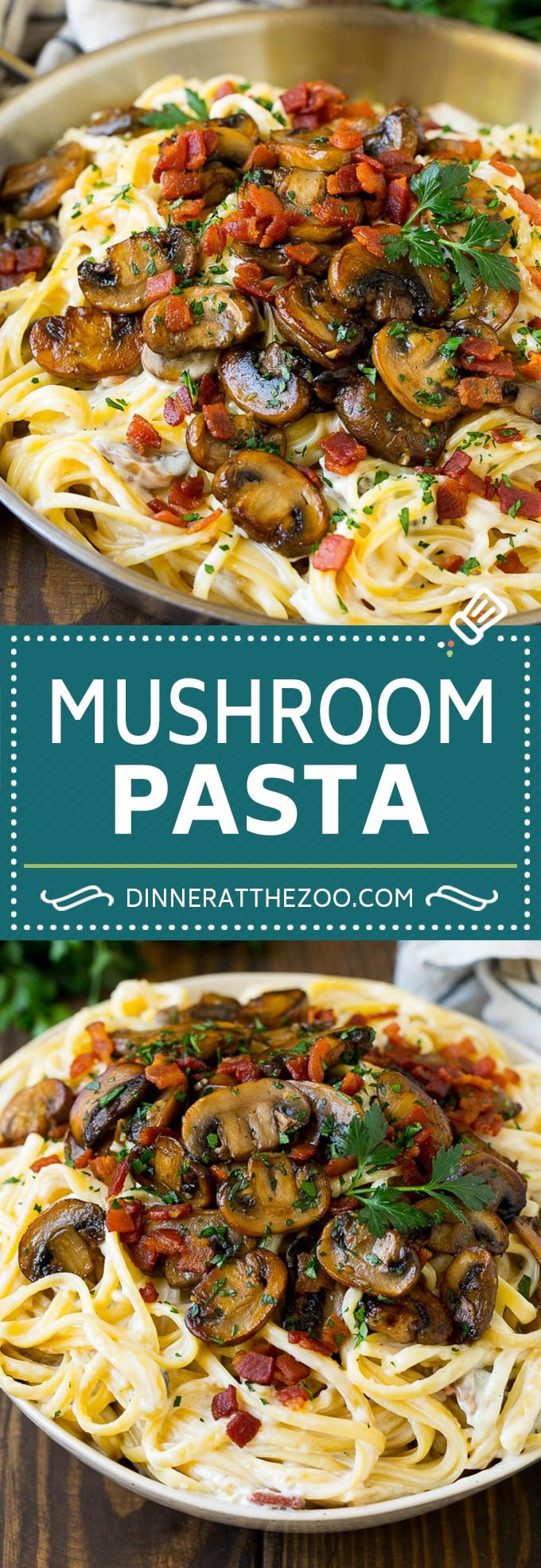 Mushroom Pasta Recipe | Creamy Pasta #pasta #mushrooms #bacon #dinner #sraye