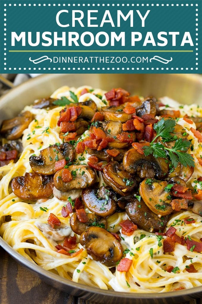 Mushroom Pasta Recipe | Creamy Pasta #pasta #mushrooms #bacon #dinner #sraye