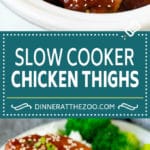 Slow Cooker Chicken Thighs | Crock Pot Chicken Thighs | Honey Garlic Chicken #chicken #slowcooker #crockpot #dinner #sraye